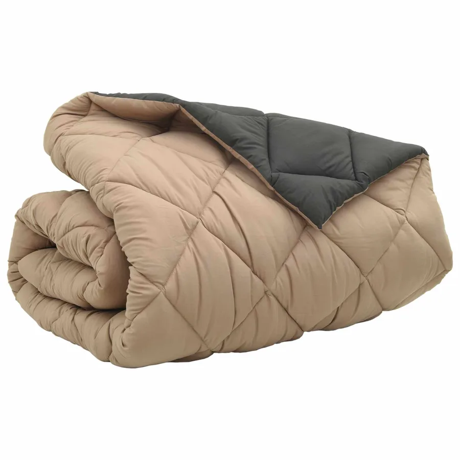 Duvet d'hiver Anthracite et Taupe 220 x 260 cm Microfibre - 5