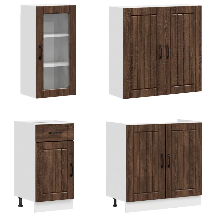 Unité de cuisine LUCCA 8 pcs Chêne brun Bois d'ingénierie - 3
