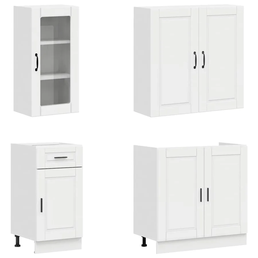Unité de cuisine PORTO 8 pcs Blanc brillant Bois d'ingénierie - 3