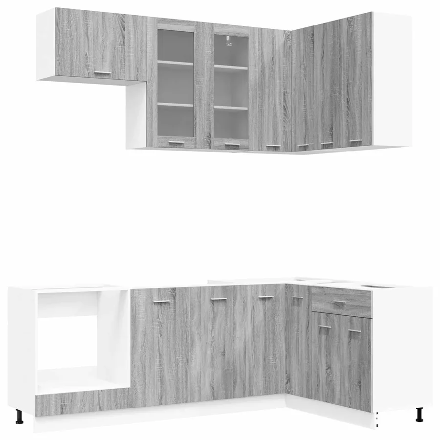 Unité de cuisine LYON 8 pcs Sonoma gris Bois d'ingénierie - 2