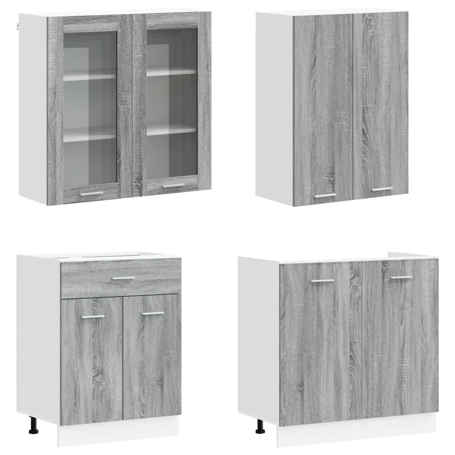 Unité de cuisine LYON 8 pcs Sonoma gris Bois d'ingénierie - 3
