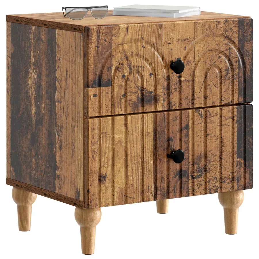 Cabinet de chevet avec tiroir Bois ancien 43 x 34,5 x 48 cm - 3