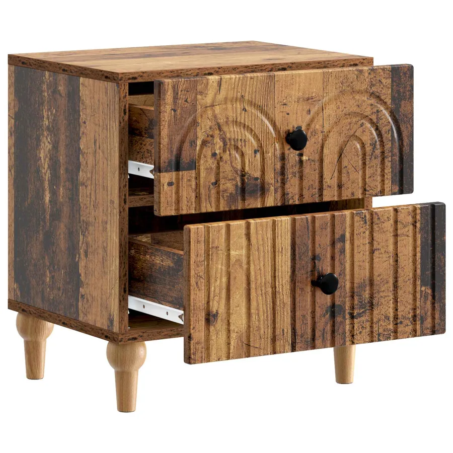Cabinet de chevet avec tiroir Bois ancien 43 x 34,5 x 48 cm - 4