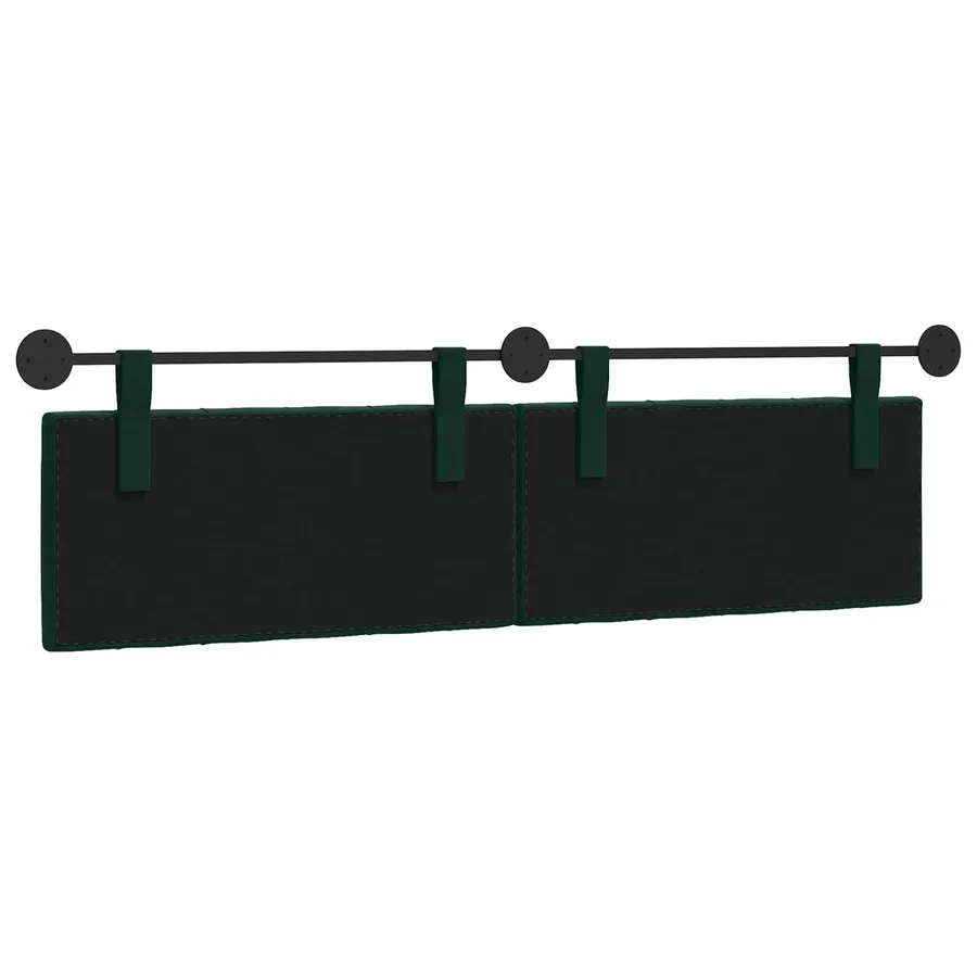 Tête de lit suspendue Avec lumière LED Vert foncé Velours - 7