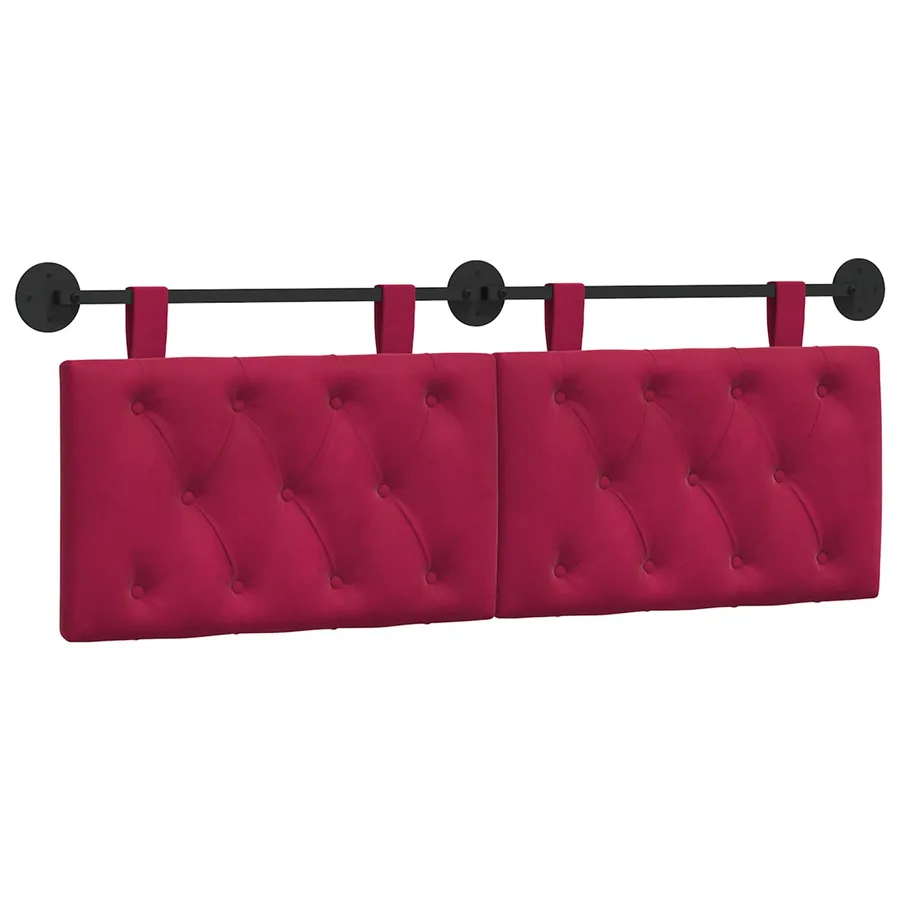 Tête de lit suspendue Avec lumière LED Bordeaux Velours - 2