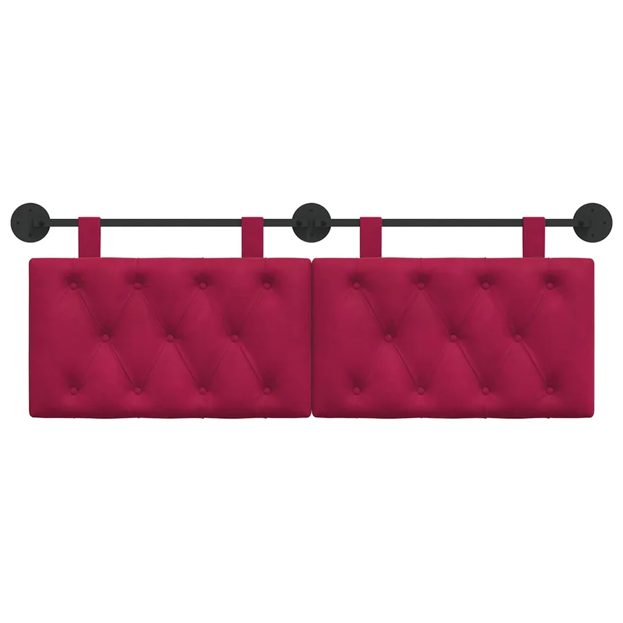 Tête de lit suspendue Avec lumière LED Bordeaux Velours - 5