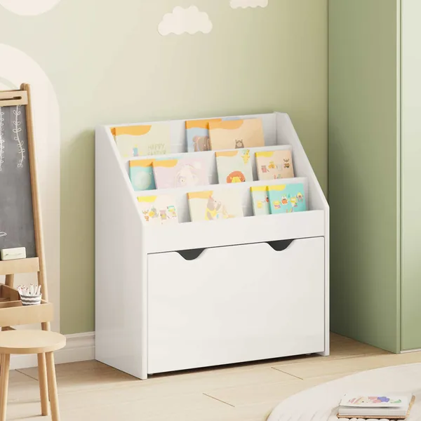 Bibliothèque pour enfants Blanc brillant 60 x 29,5 x 69 cm