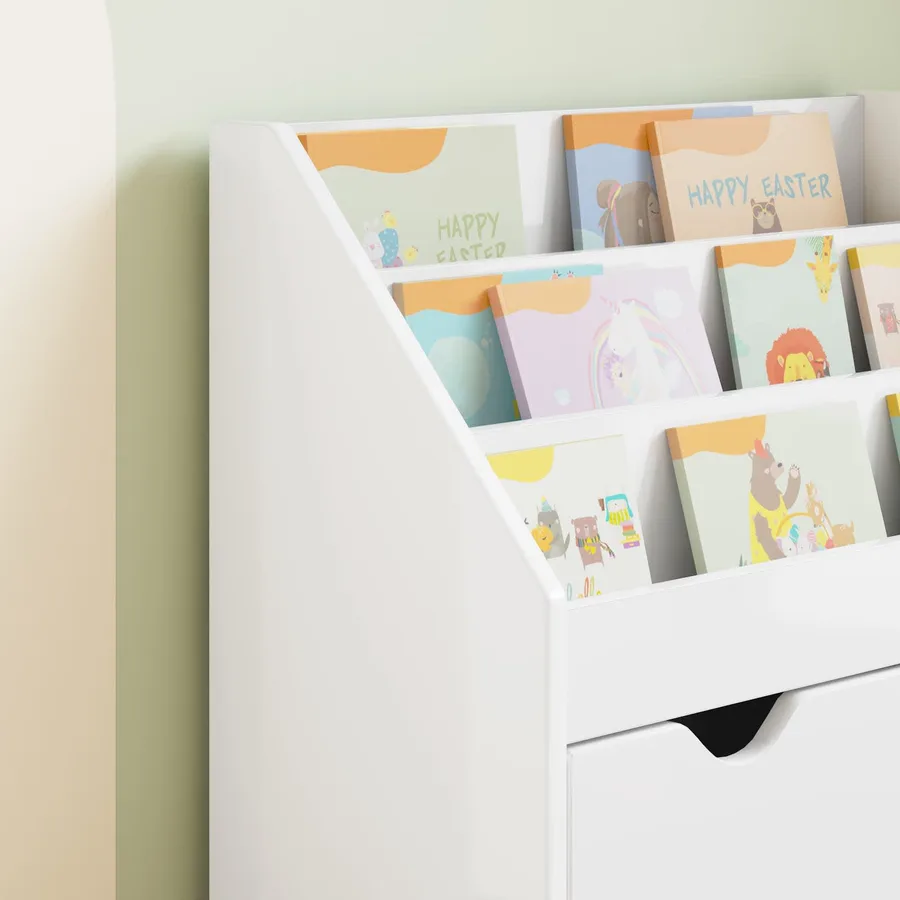 Bibliothèque pour enfants Blanc brillant 60 x 29,5 x 69 cm - 5