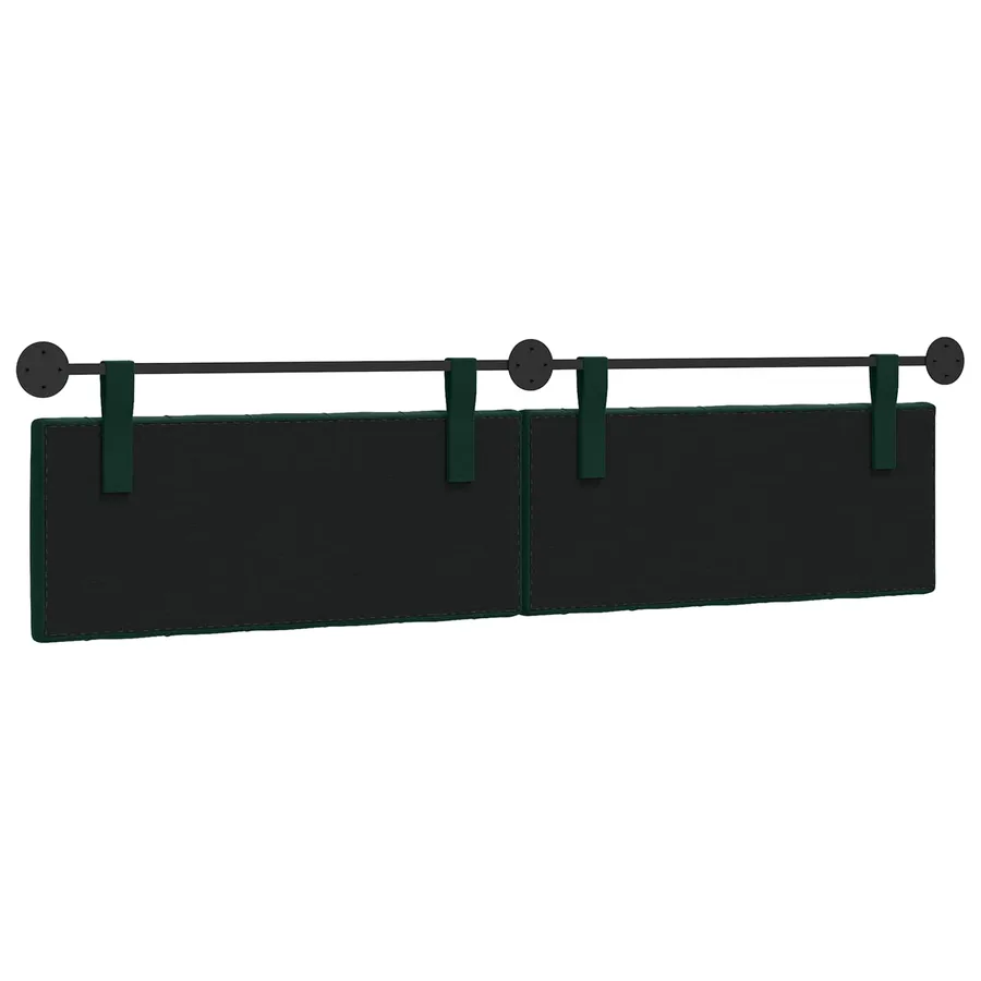 Tête de lit suspendue Avec lumière LED Vert foncé Velours - 7