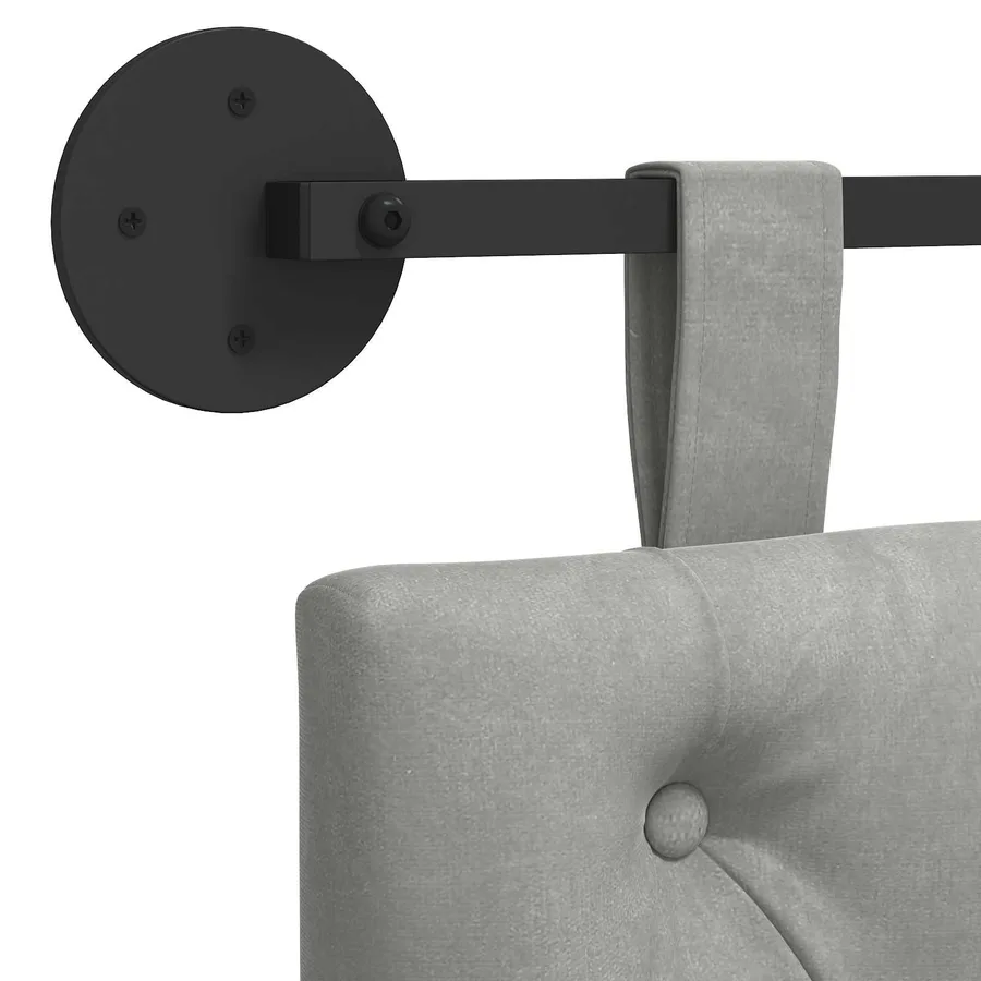 Tête de lit suspendue Avec lumière LED Gris clair Velours - 9