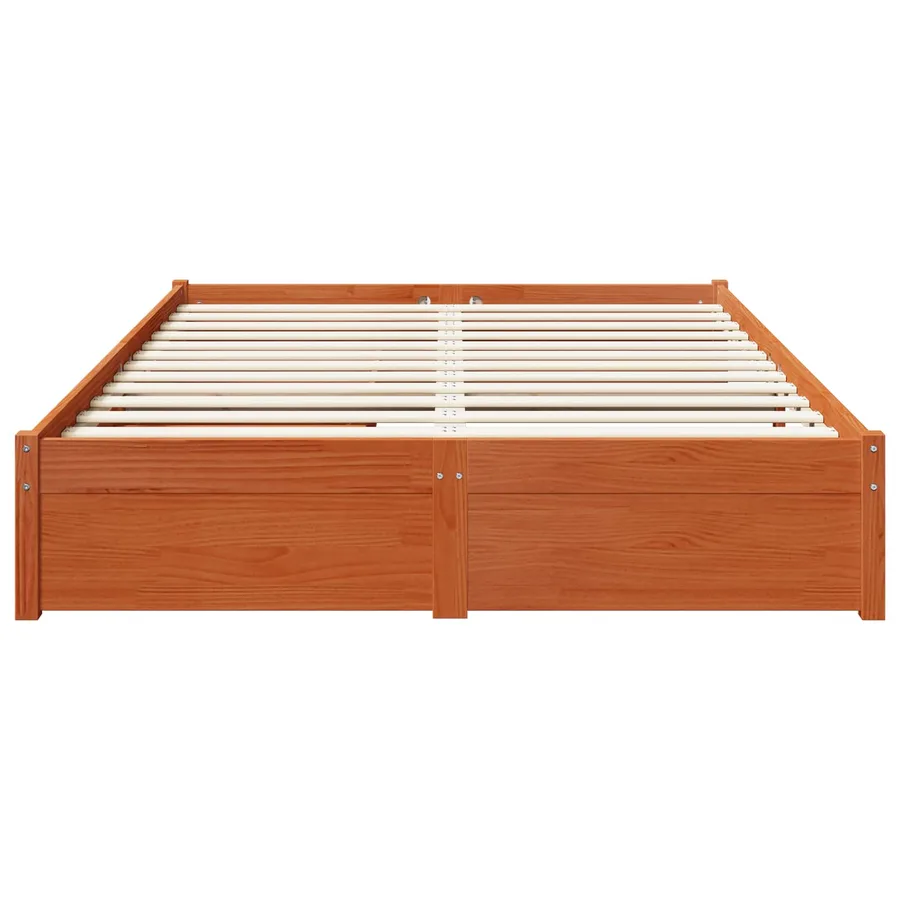 Cadre de lit Cire marron 150 x 200 cm Bois de Pin Massif - 6