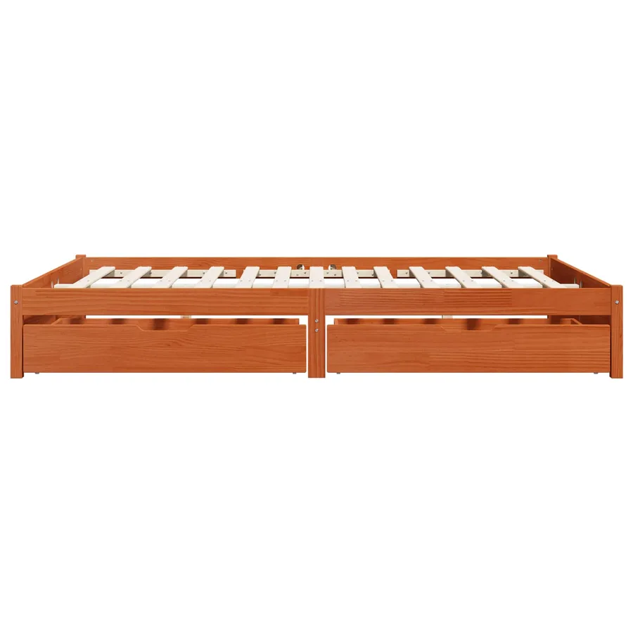 Cadre de lit Cire marron 150 x 200 cm Bois de Pin Massif - 7