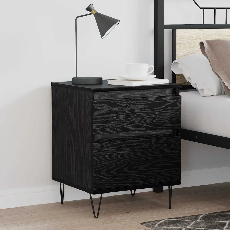 Armoire de lit Chêne noir 40 x 35 x 50 cm Bois d'ingénierie