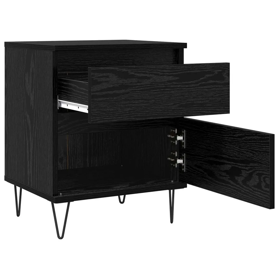 Armoire de lit Chêne noir 40 x 35 x 50 cm Bois d'ingénierie - 4