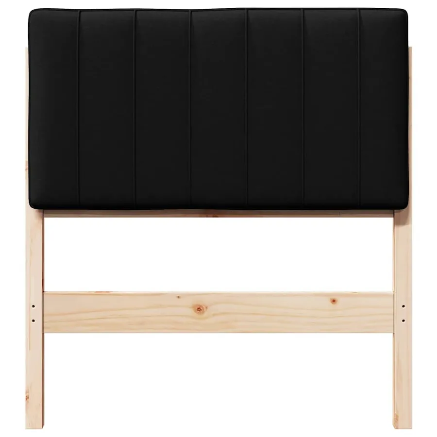 Tête de lit capitonnée Marron et Noir 80 cm Pin massif - 4