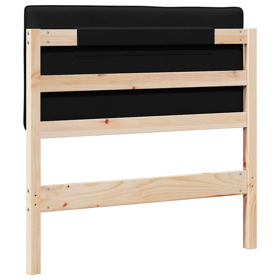 Tête de lit capitonnée Marron et Noir 80 cm Pin massif - 6