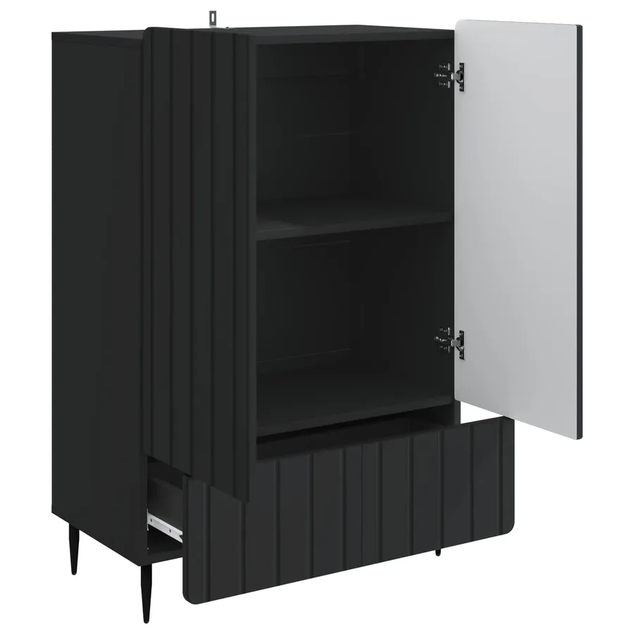 Buffet avec tiroir Noir 66 x 34,5 x 97 cm Bois d'ingénierie - 4