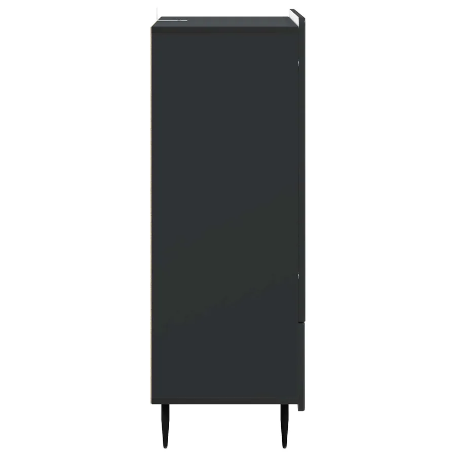 Buffet avec tiroir Noir 66 x 34,5 x 97 cm Bois d'ingénierie - 6