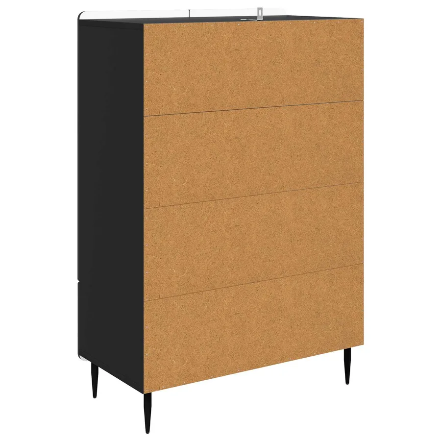 Buffet avec tiroir Noir 66 x 34,5 x 97 cm Bois d'ingénierie - 7