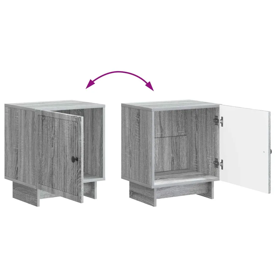 Cabinet de chevet Sonoma gris 43 x 34,5 x 50 cm - 8