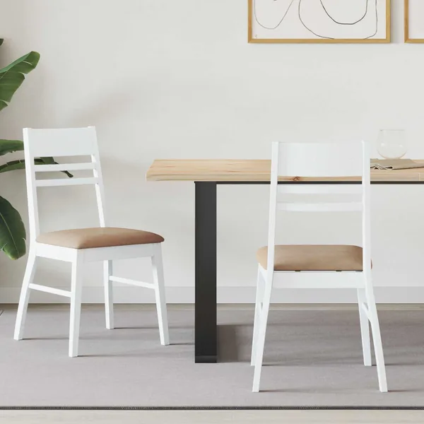 Chaises de salle à manger 2 pcs Blanc 43 x 54 x 89 cm