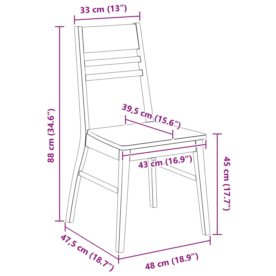 Chaises de salle à manger 2 pcs Blanc 43 x 54 x 89 cm - 11