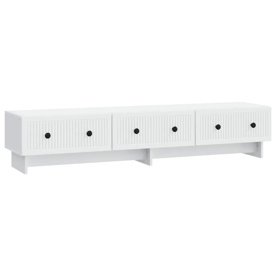 Meuble TV Blanc 147 x 34,5 x 30 cm Bois d'ingénierie - 2