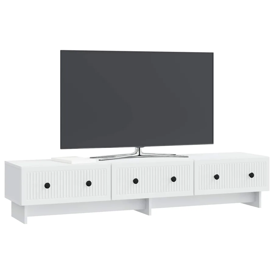 Meuble TV Blanc 147 x 34,5 x 30 cm Bois d'ingénierie - 3