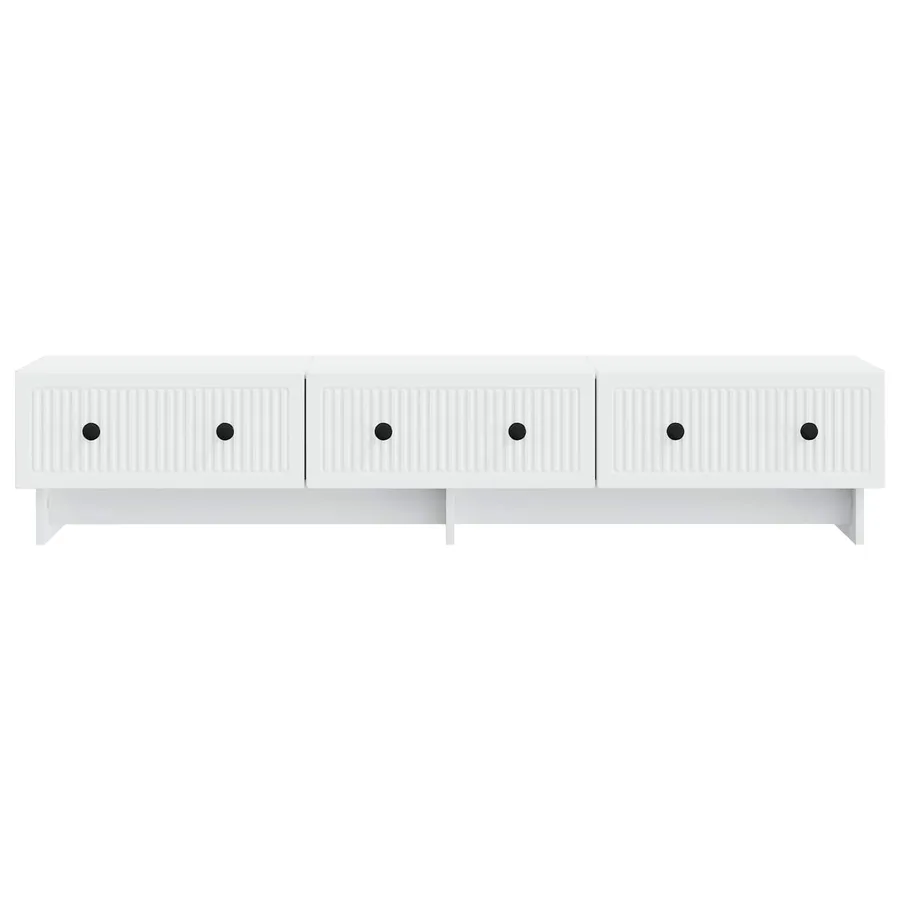 Meuble TV Blanc 147 x 34,5 x 30 cm Bois d'ingénierie - 6