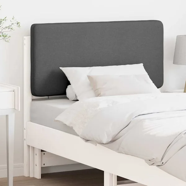 Tête de lit capitonnée Blanc et gris clair 90 cm Pin massif