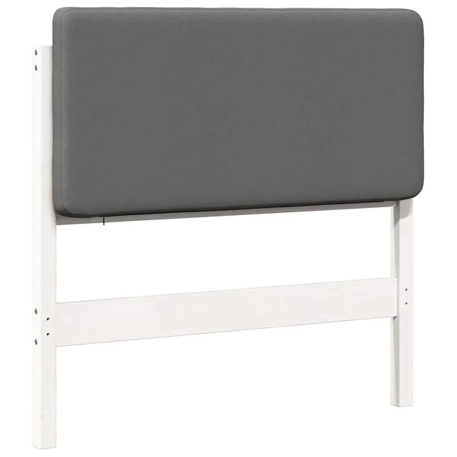 Tête de lit capitonnée Blanc et gris clair 90 cm Pin massif - 2