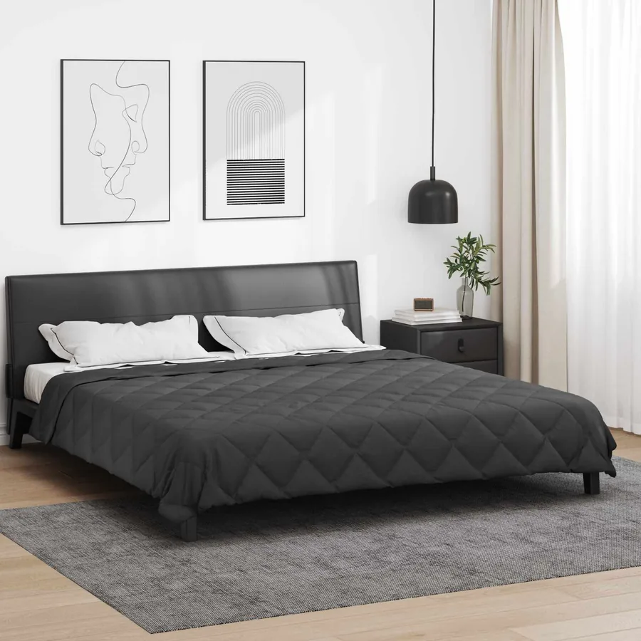 Duvet d'été simple Anthracite 220 x 200 cm Microfibre