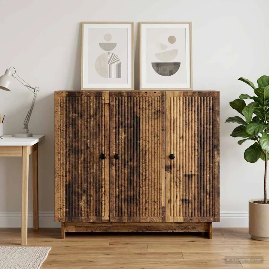 Buffet Bois ancien 89 x 34,5 x 80 cm Bois d'ingénierie - 4