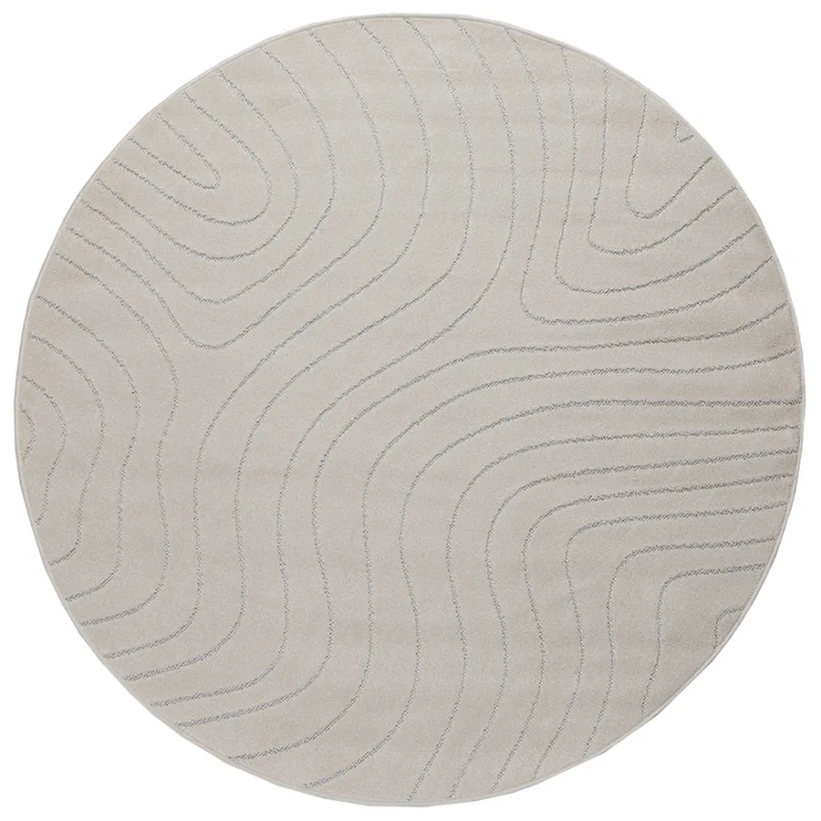 Tapis de surface Rond PALMERAS Crème Ø 200 CM Polyester - 2