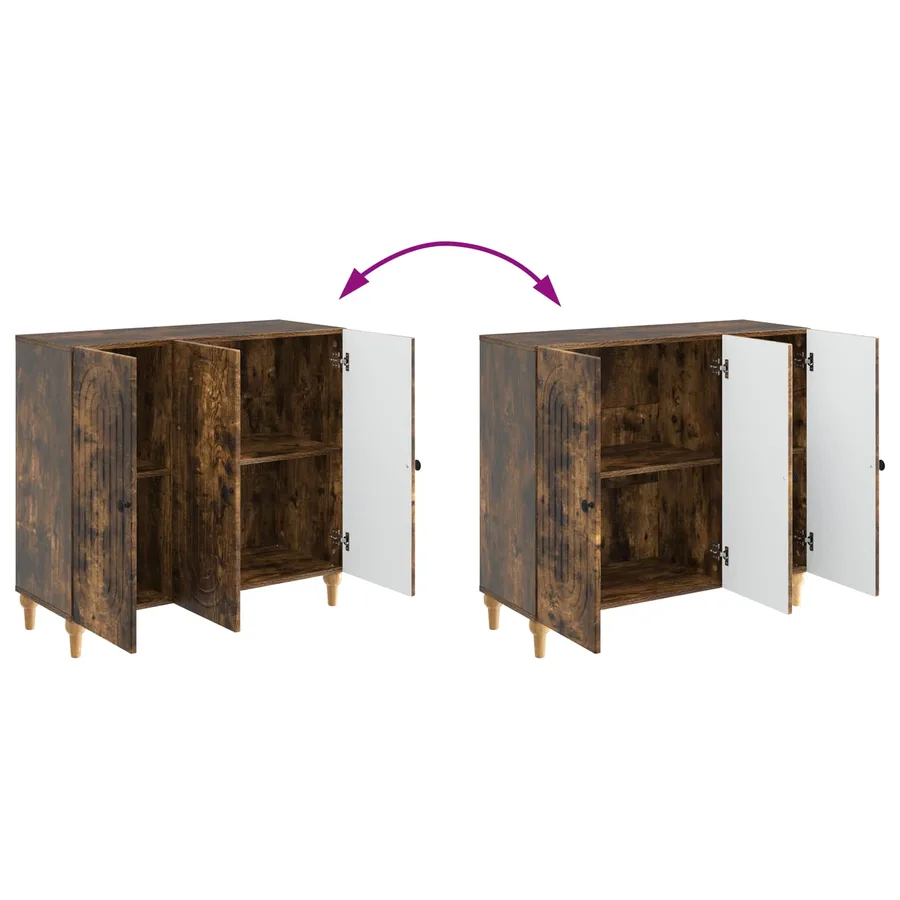 Buffet Chêne fumé 89 x 34,5 x 80 cm Bois d'ingénierie - 11