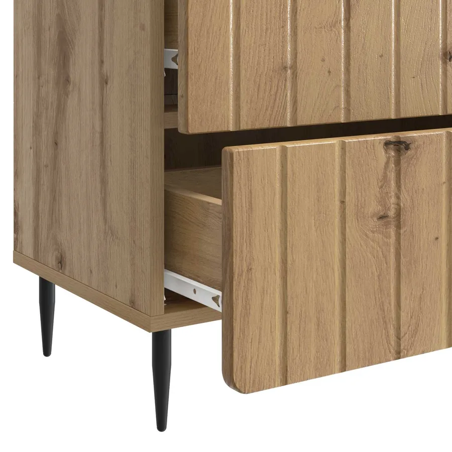 Cabinet de chevet Chêne artisanal 62 x 34,5 x 49,5 cm - 9