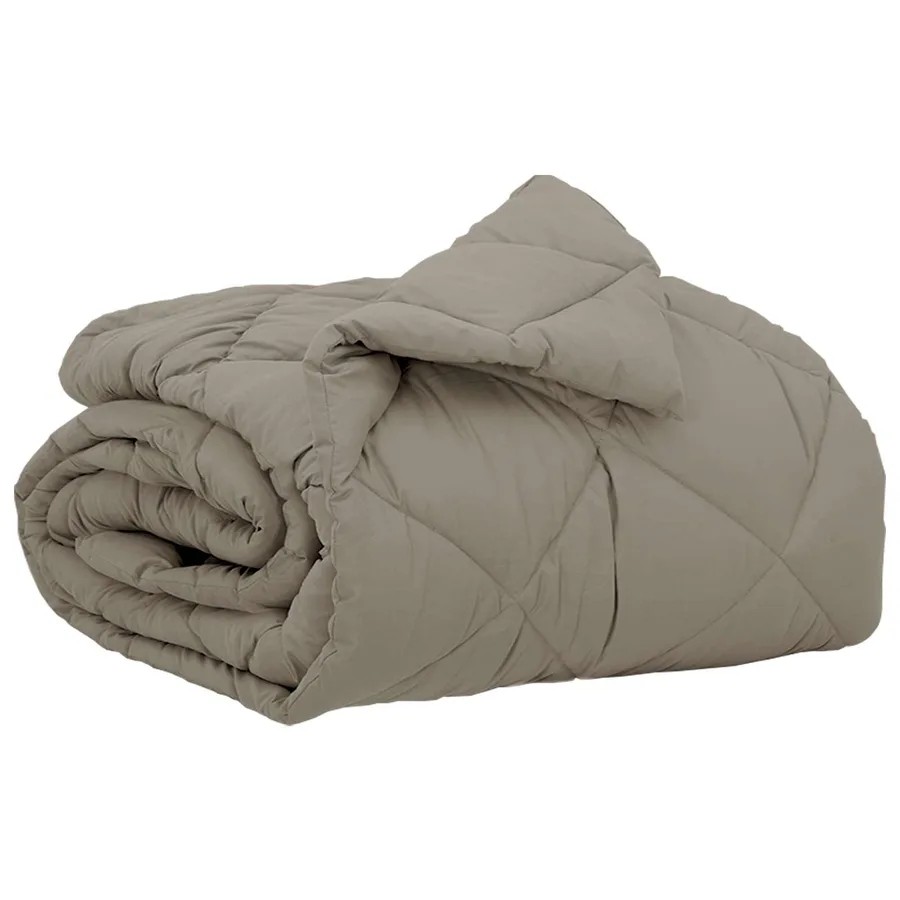 Duvet complet toute l'année Gris clair 140 x 220 cm Microfibre - 2