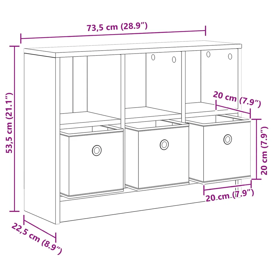 Buffet avec tiroir Chêne noir 73,5 x 22,5 x 53,5 cm - 12