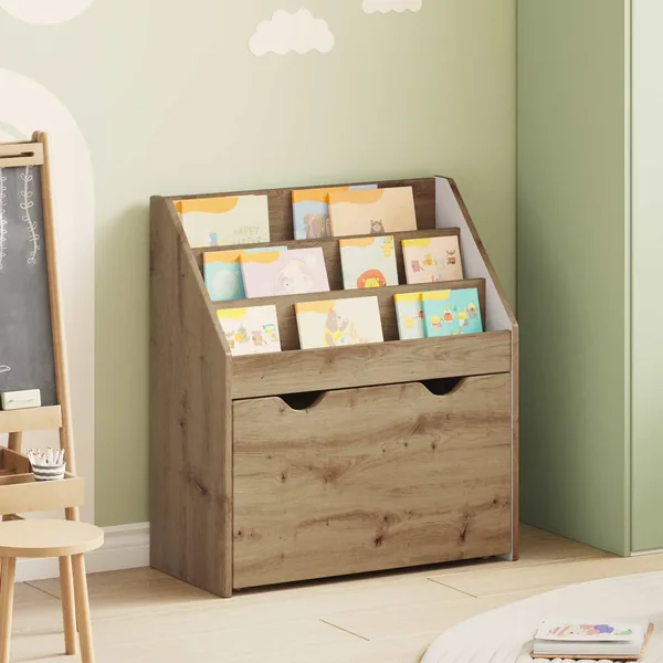 Bibliothèque pour enfants Chêne artisanal 60 x 29,5 x 69 cm