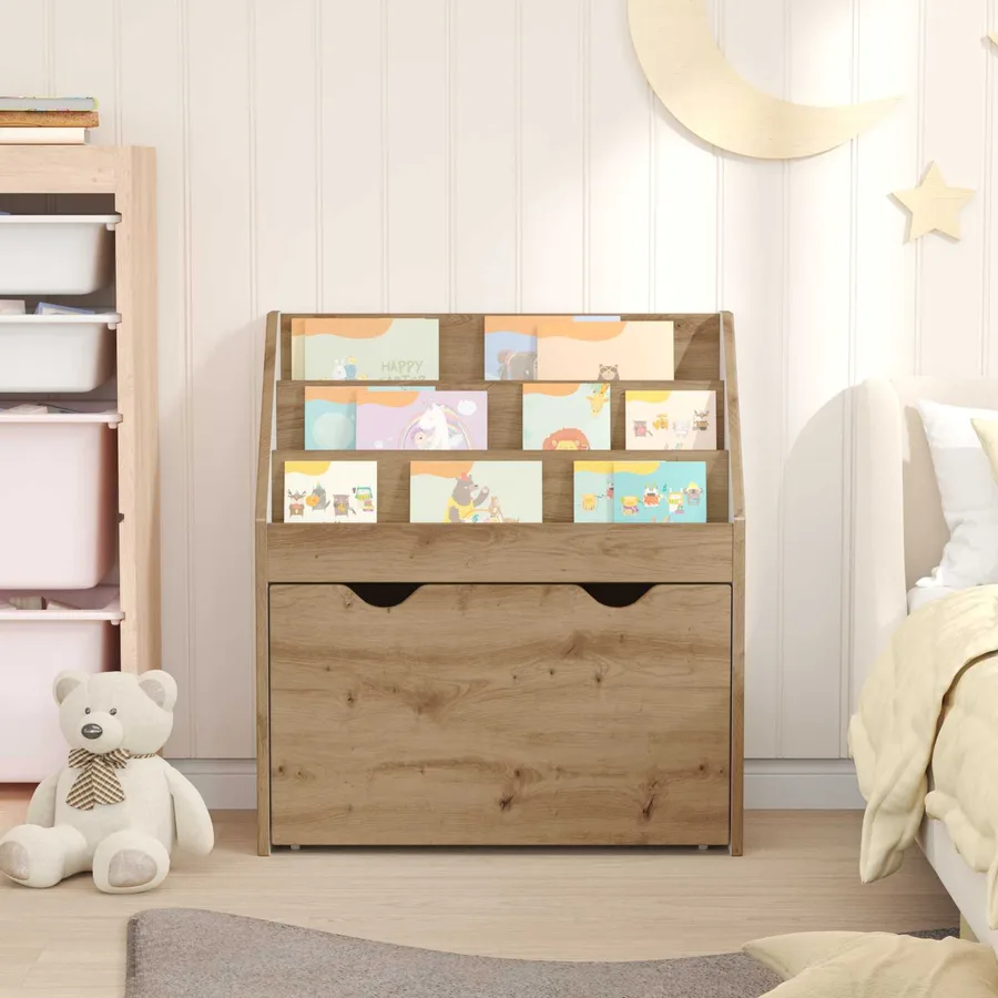 Bibliothèque pour enfants Chêne artisanal 60 x 29,5 x 69 cm - 4