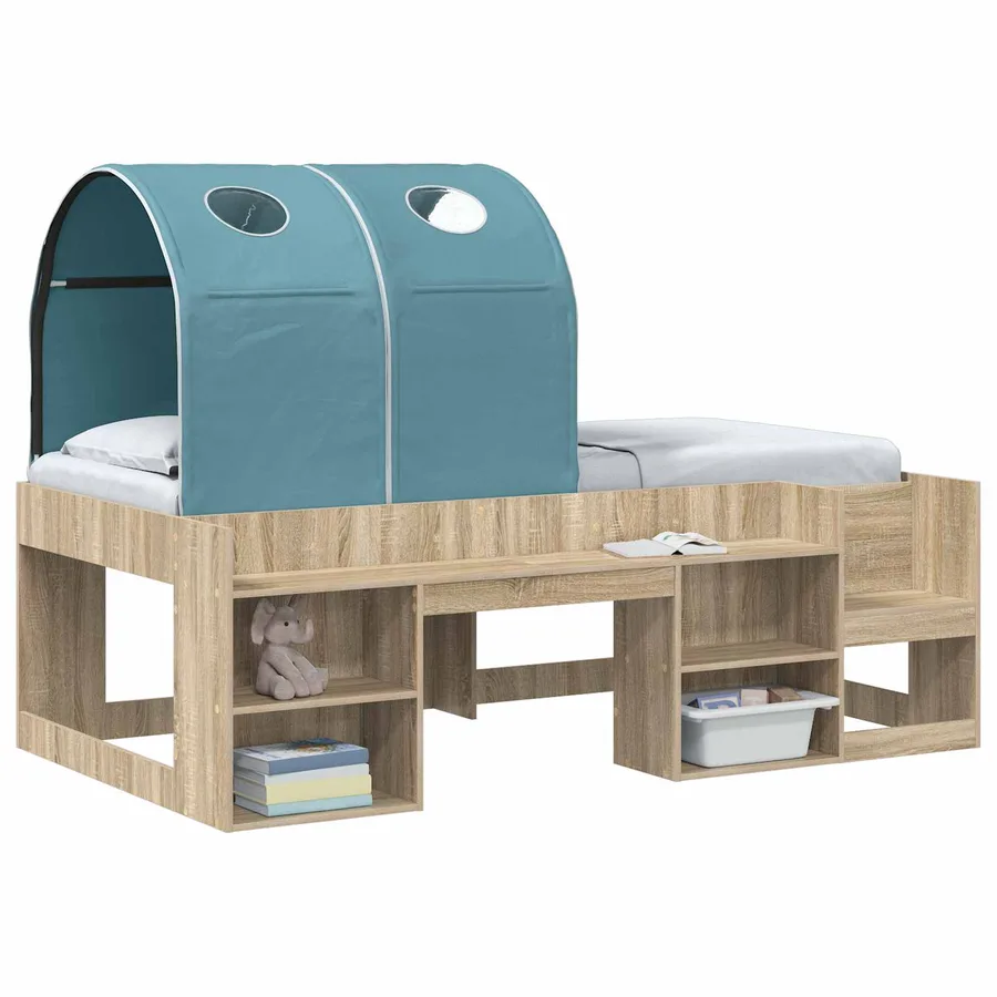 Tunnel de lit 2 pcs Bleu clair 211 x 52,5 x 2 cm Polyester - 3
