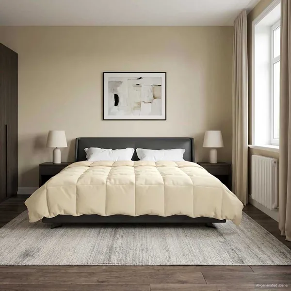 Duvet d'été simple Matelassé Crème 240 x 260 cm Microfibre
