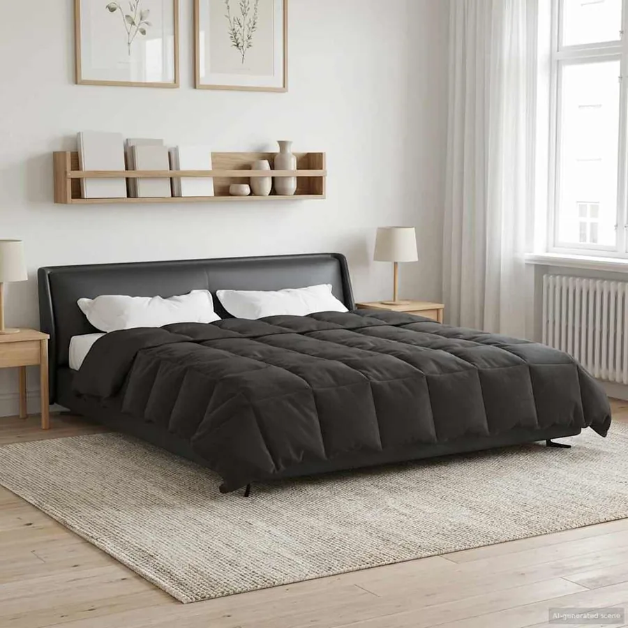 Duvet complet toute l'année Anthracite 200 x 220 cm Microfibre