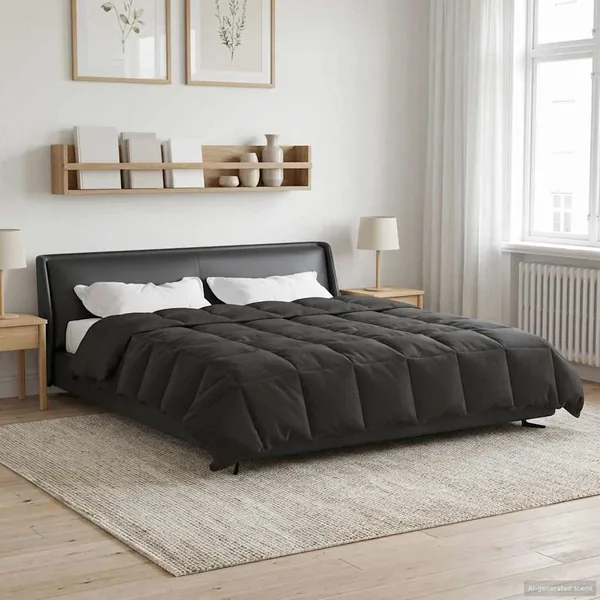 Duvet complet toute l'année Anthracite 200 x 220 cm Microfibre