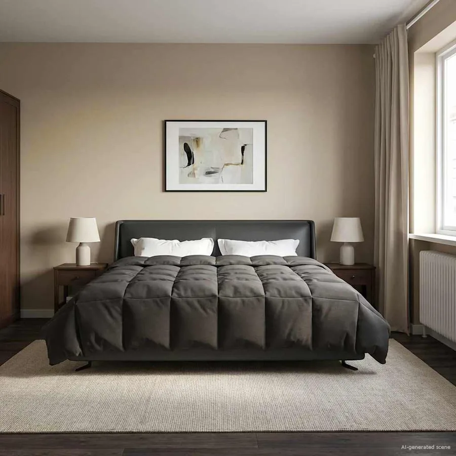 Duvet complet toute l'année Anthracite 200 x 220 cm Microfibre - 4