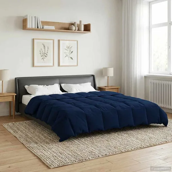 Duvet d'été simple Matelassé Bleu foncé 220 x 240 cm Microfibre