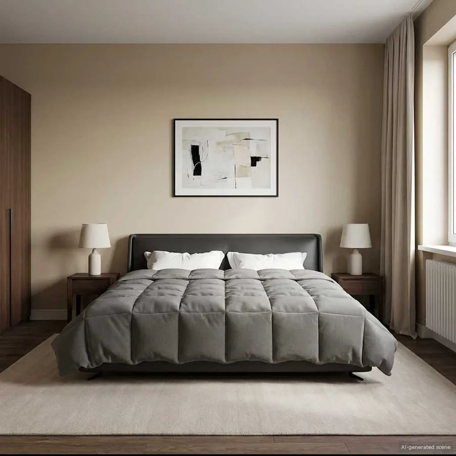 Duvet complet toute l'année Gris clair 200 x 240 cm Microfibre