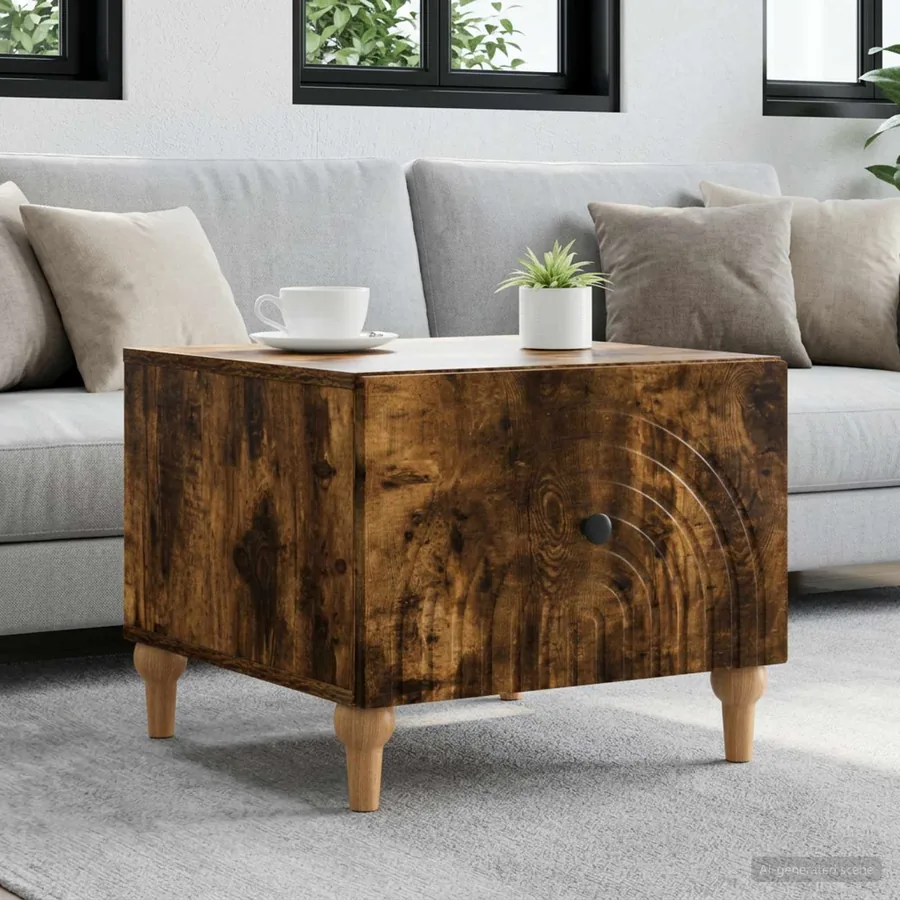 Table basse Chêne fumé 49 x 50 x 40 cm Bois d'ingénierie