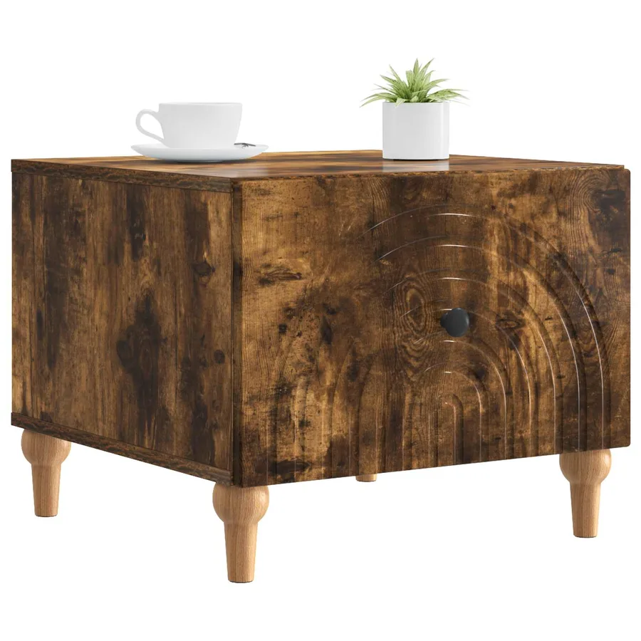 Table basse Chêne fumé 49 x 50 x 40 cm Bois d'ingénierie - 3