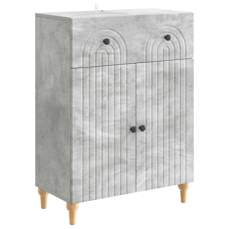Buffet Gris béton 66 x 34,5 x 90 cm Bois d'ingénierie - 2